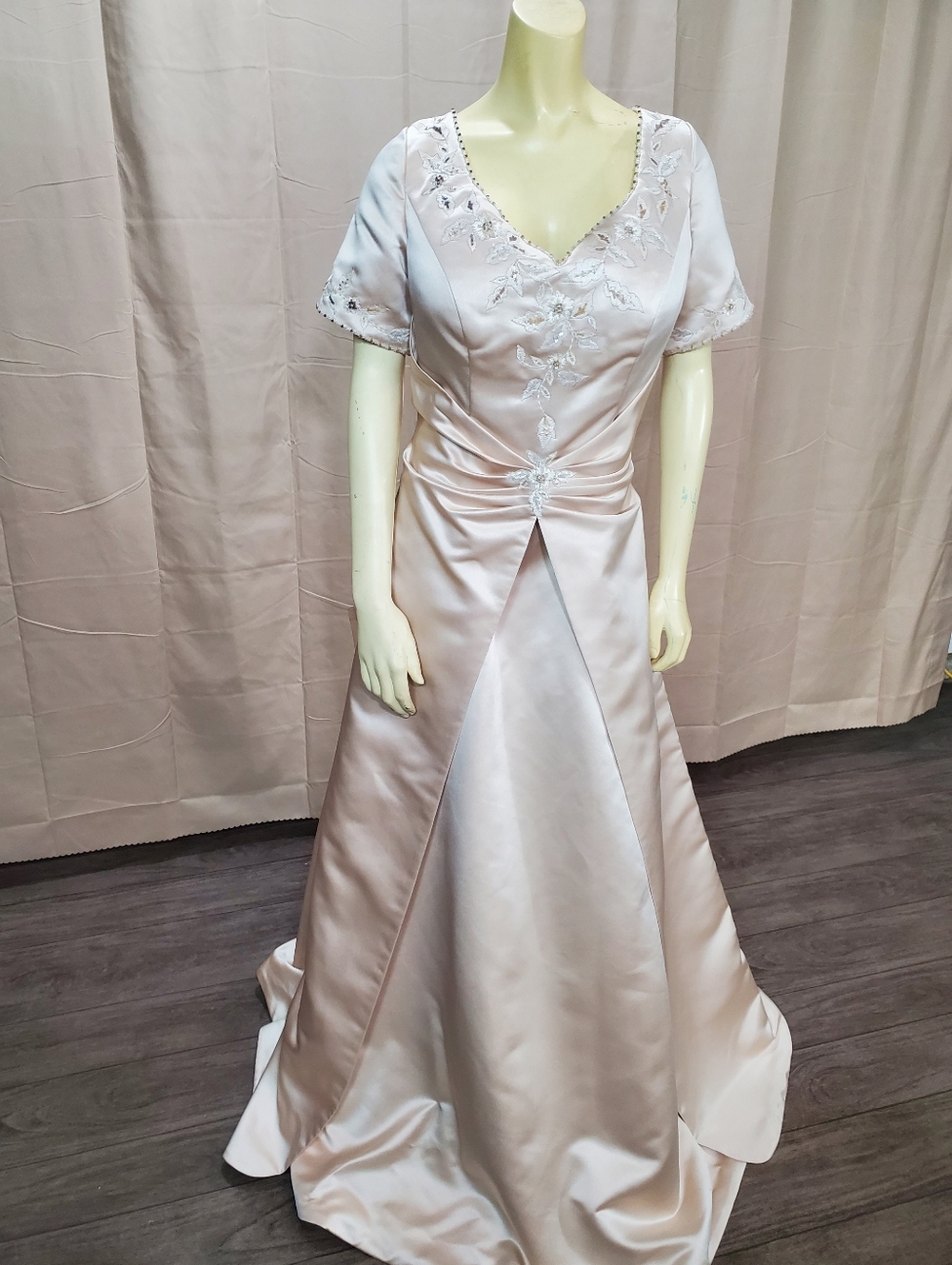 VENUS Blush Ivory Satin Wedding Gown